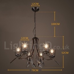 Magazin de iluminat din oțel în stil industrial Candelabru cu suspendare