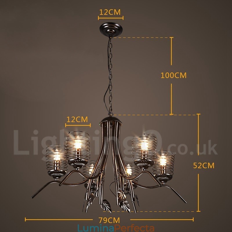 Magazin de iluminat din oțel în stil industrial Candelabru cu suspendare