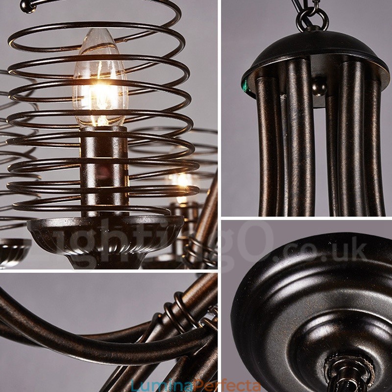 Magazin de iluminat din oțel în stil industrial Candelabru cu suspendare