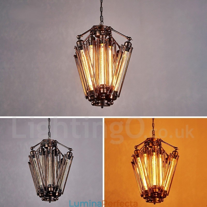 Magazin de iluminat din oțel în stil industrial Candelabru cu suspendare