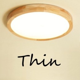 Plafoniera rotundă ultra subțire din lemn Plafoniera din lemn masiv din acril Nordic Lights