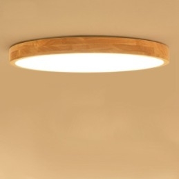 Plafoniera rotundă ultra subțire din lemn Plafoniera din lemn masiv din acril Nordic Lights