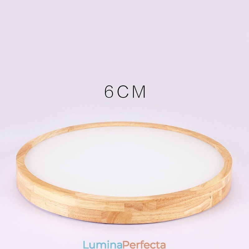 Plafoniera rotundă ultra subțire din lemn Plafoniera din lemn masiv din acril Nordic Lights