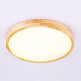 Plafoniera rotundă ultra subțire din lemn Plafoniera din lemn masiv din acril Nordic Lights