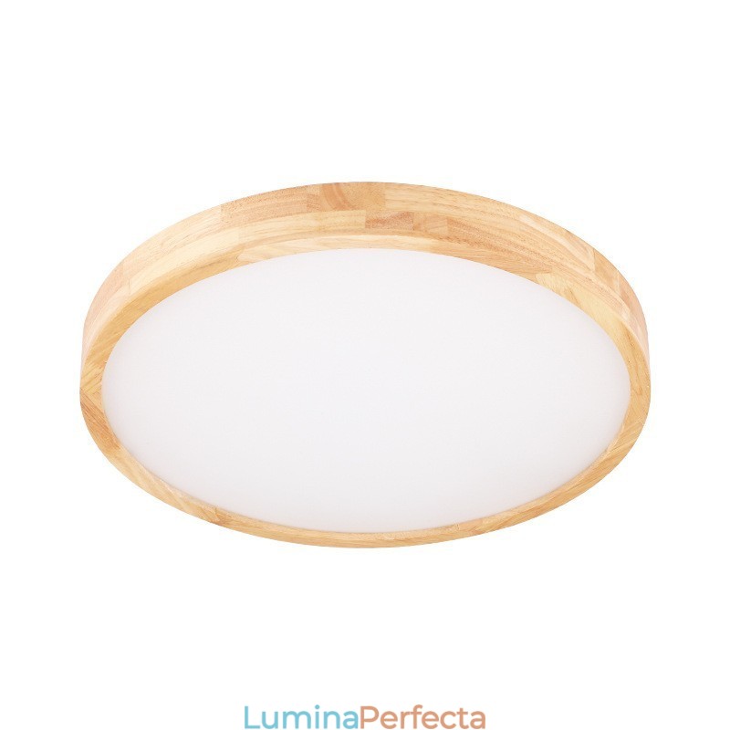 Plafoniera rotundă ultra subțire din lemn Plafoniera din lemn masiv din acril Nordic Lights