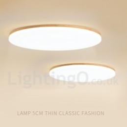 Plafoniera rotundă nordică Lampă modernă simplă din lemn masiv Plafoniera ultra subțire