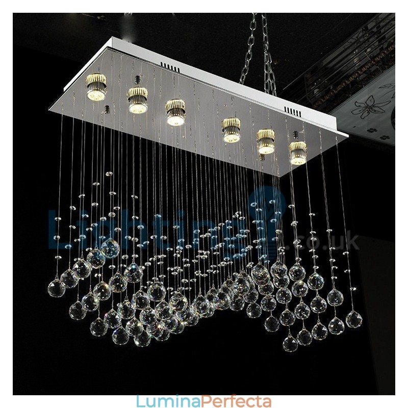 Candelabru modern și contemporan Corp de fixare suspendat cu picătură de ploaie din cristal