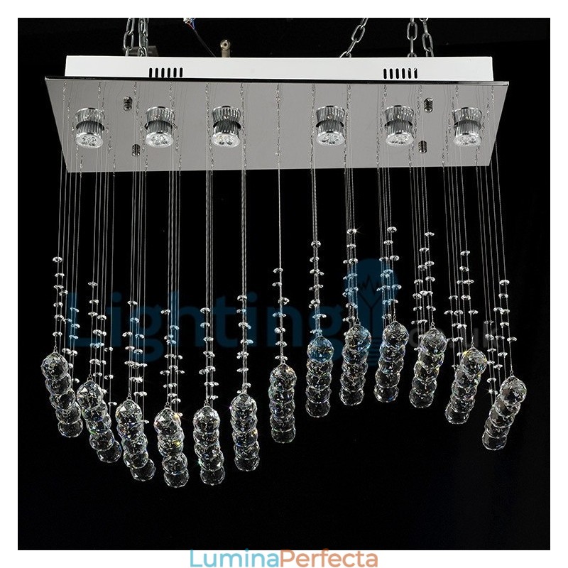 Candelabru modern și contemporan Corp de fixare suspendat cu picătură de ploaie din cristal