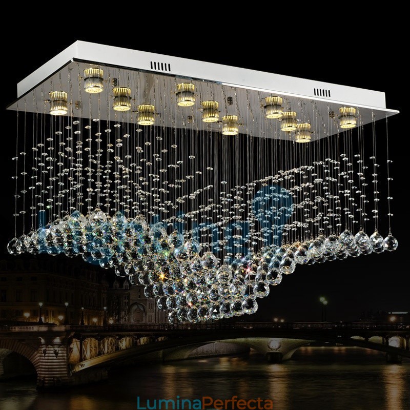 Candelabru modern și contemporan Corp de fixare suspendat cu picătură de ploaie din cristal
