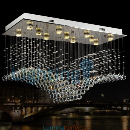Candelabru modern și contemporan Corp de fixare suspendat cu picătură de ploaie din cristal Candelabru modern și contemporan Corp de fixare suspendat cu picătură de ploaie din cristal