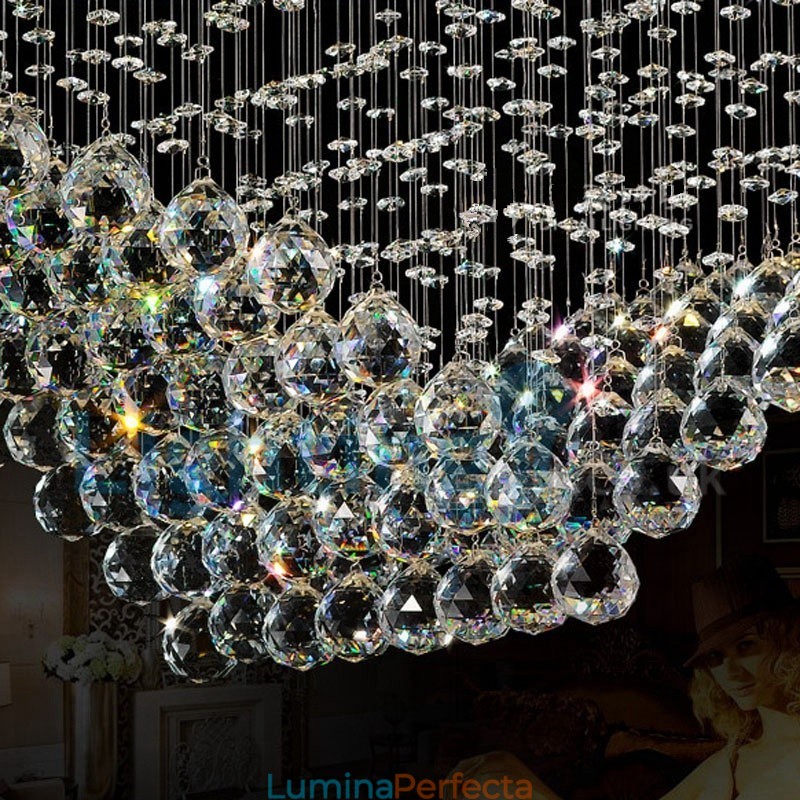 Candelabru modern și contemporan Corp de fixare suspendat cu picătură de ploaie din cristal