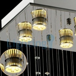 Candelabru modern și contemporan Corp de fixare suspendat cu picătură de ploaie din cristal