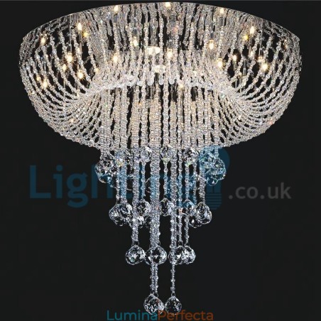 Candelabru modern și contemporan Corp de fixare suspendat cu picătură de ploaie din cristal Candelabru modern și contemporan Corp de fixare suspendat cu picătură de ploaie din cristal