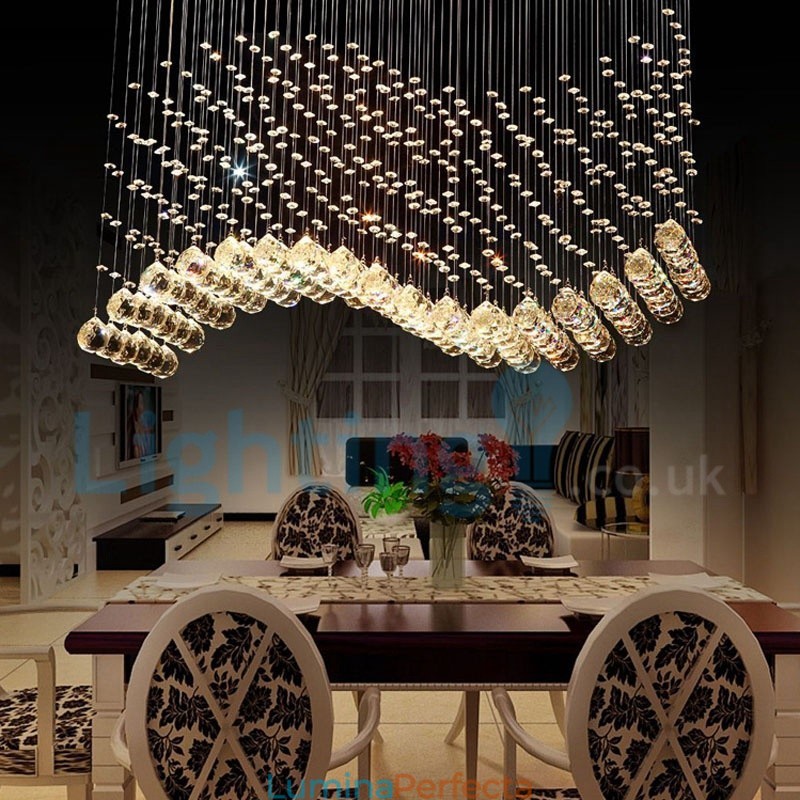 Candelabru modern și contemporan Corp de fixare suspendat cu picătură de ploaie din cristal