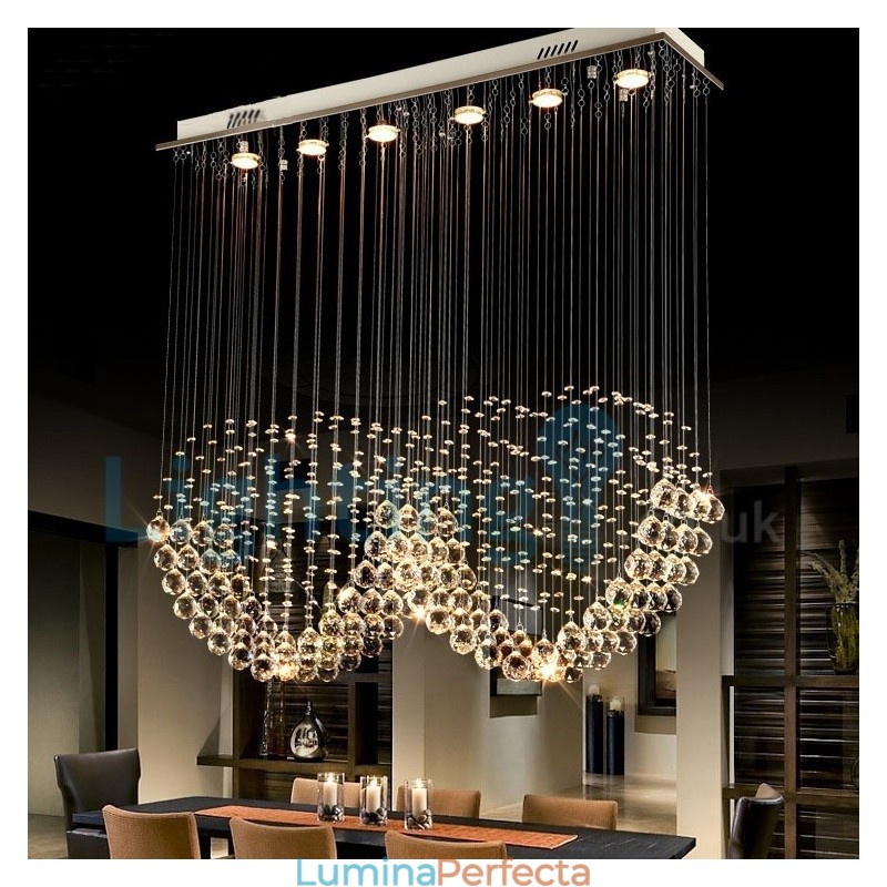 Candelabru modern și contemporan Corp de fixare suspendat cu picătură de ploaie din cristal