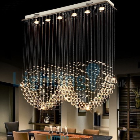 Candelabru modern și contemporan Corp de fixare suspendat cu picătură de ploaie din cristal Candelabru modern și contemporan Corp de fixare suspendat cu picătură de ploaie din cristal