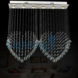 Candelabru modern și contemporan Corp de fixare suspendat cu picătură de ploaie din cristal