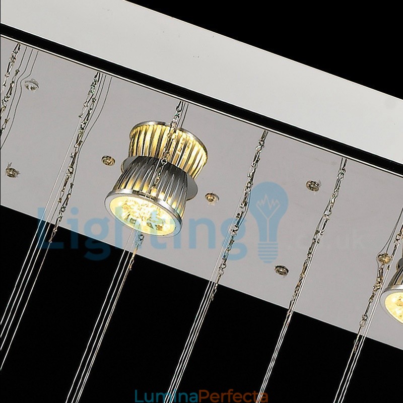 Candelabru modern și contemporan Corp de fixare suspendat cu picătură de ploaie din cristal