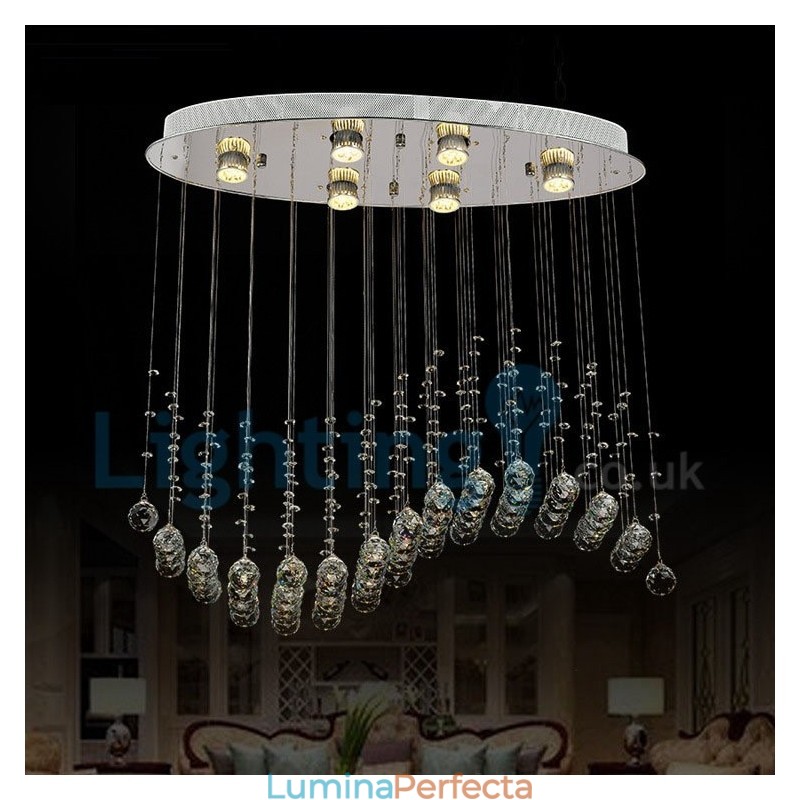 Candelabru modern și contemporan Corp de fixare suspendat cu picătură de ploaie din cristal