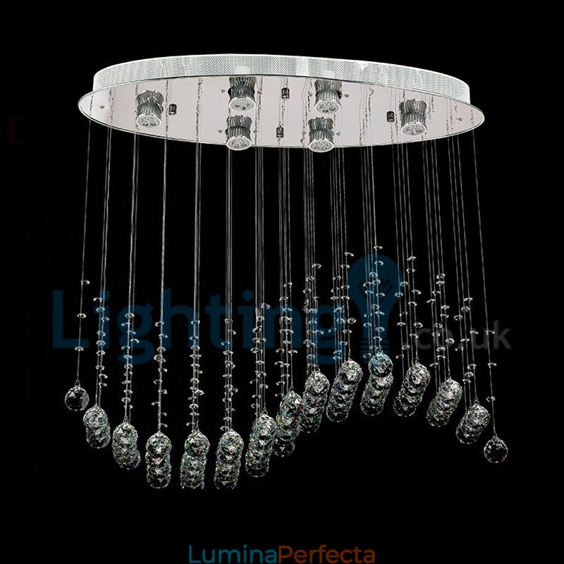 Candelabru modern și contemporan Corp de fixare suspendat cu picătură de ploaie din cristal
