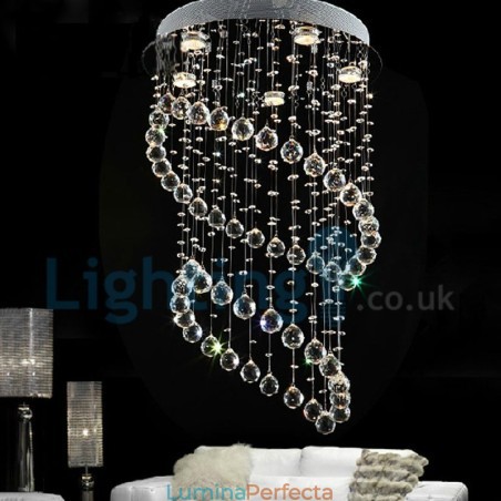 Candelabru modern și contemporan Corp de fixare suspendat cu picătură de ploaie din cristal Candelabru modern și contemporan Corp de fixare suspendat cu picătură de ploaie din cristal