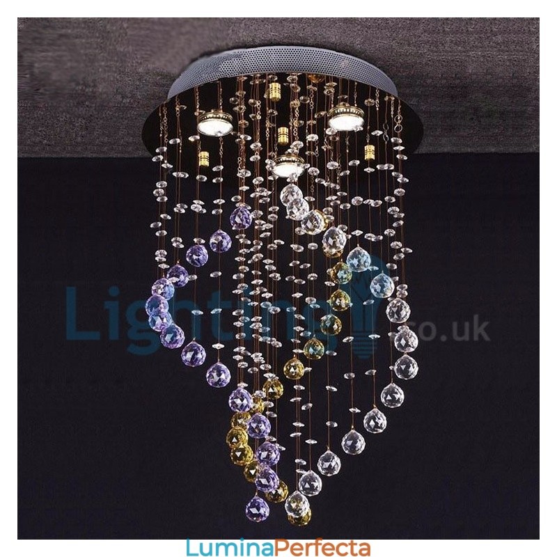 Candelabru modern și contemporan Corp de fixare suspendat cu picătură de ploaie din cristal