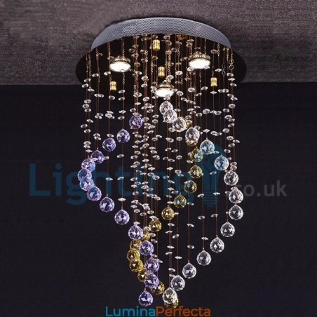 Candelabru modern și contemporan Corp de fixare suspendat cu picătură de ploaie din cristal Candelabru modern și contemporan Corp de fixare suspendat cu picătură de ploaie din cristal