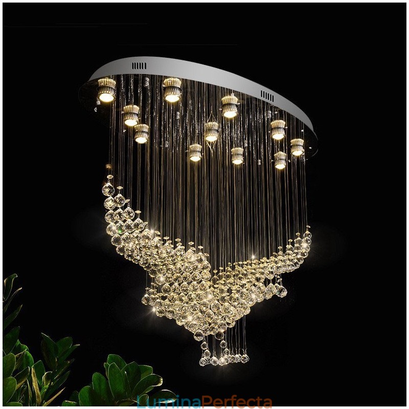 Candelabru modern și contemporan Corp de fixare suspendat cu picătură de ploaie din cristal