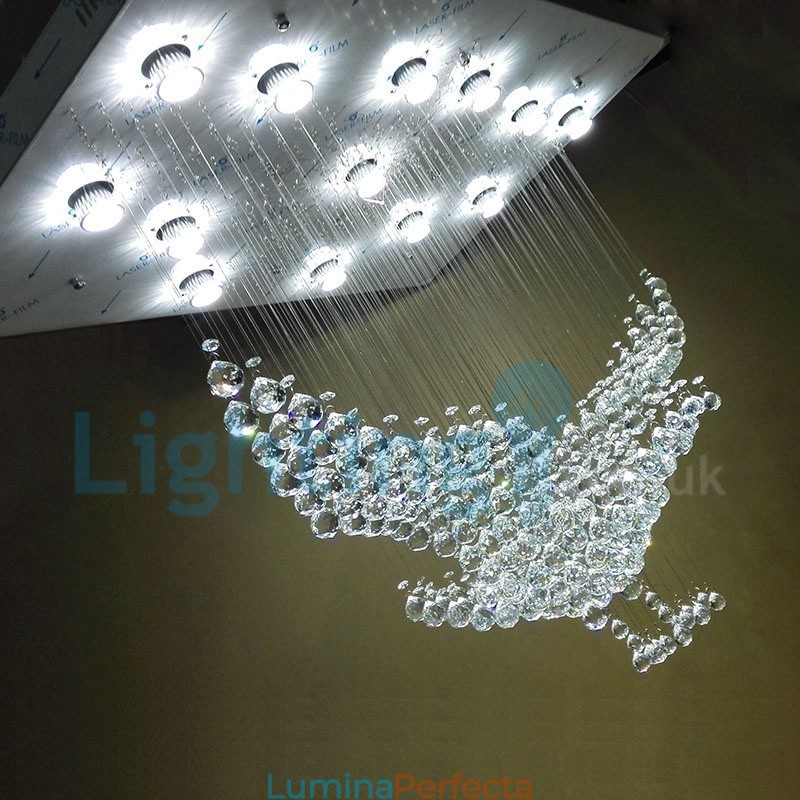 Candelabru modern și contemporan Corp de fixare suspendat cu picătură de ploaie din cristal