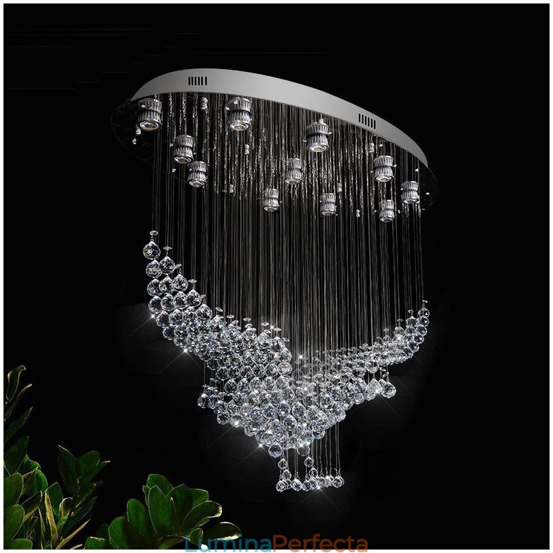 Candelabru modern și contemporan Corp de fixare suspendat cu picătură de ploaie din cristal