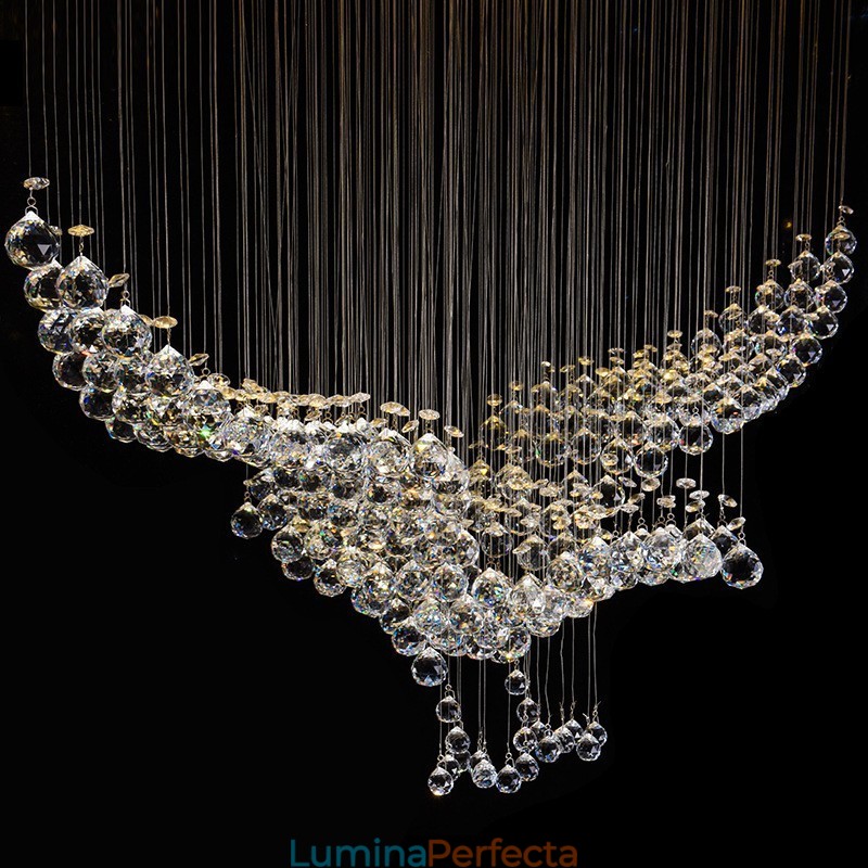 Candelabru modern și contemporan Corp de fixare suspendat cu picătură de ploaie din cristal