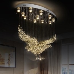 Candelabru modern și contemporan Corp de fixare suspendat cu picătură de ploaie din cristal