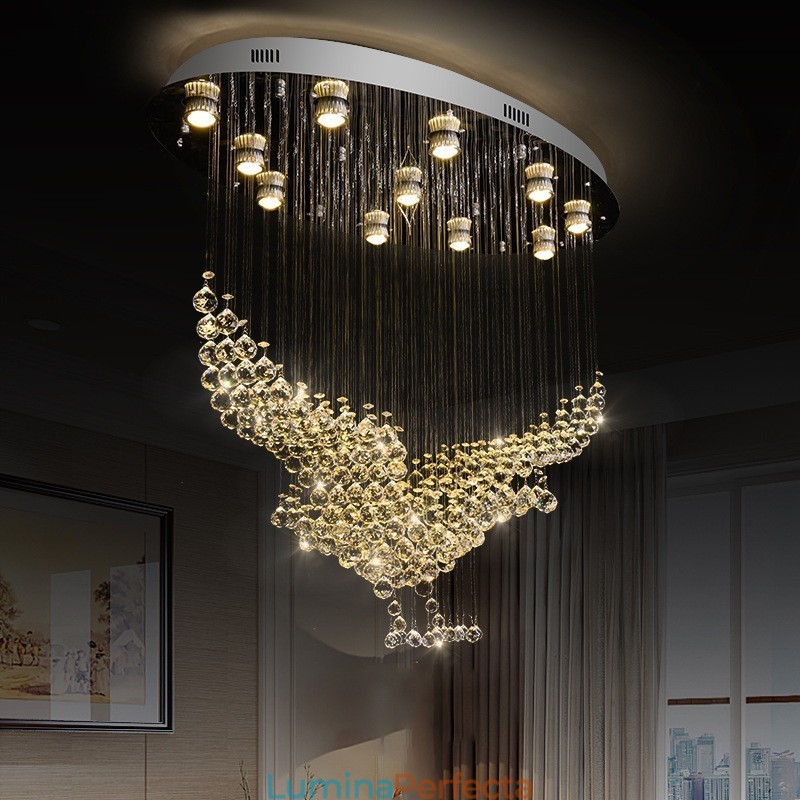 Candelabru modern și contemporan Corp de fixare suspendat cu picătură de ploaie din cristal