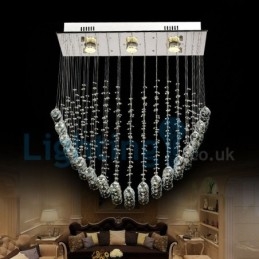 Candelabru modern și contemporan Corp de fixare suspendat cu picătură de ploaie din cristal