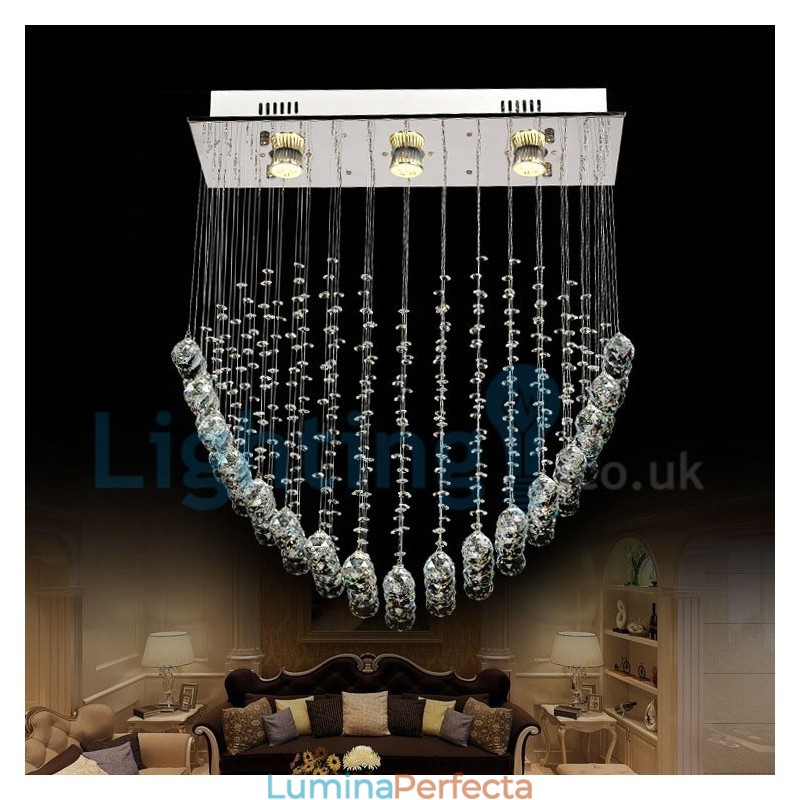 Candelabru modern și contemporan Corp de fixare suspendat cu picătură de ploaie din cristal