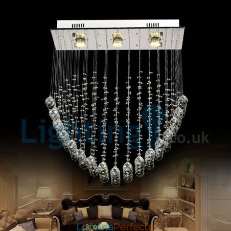 Candelabru modern și contemporan Corp de fixare suspendat cu picătură de ploaie din cristal Candelabru modern și contemporan Corp de fixare suspendat cu picătură de ploaie din cristal