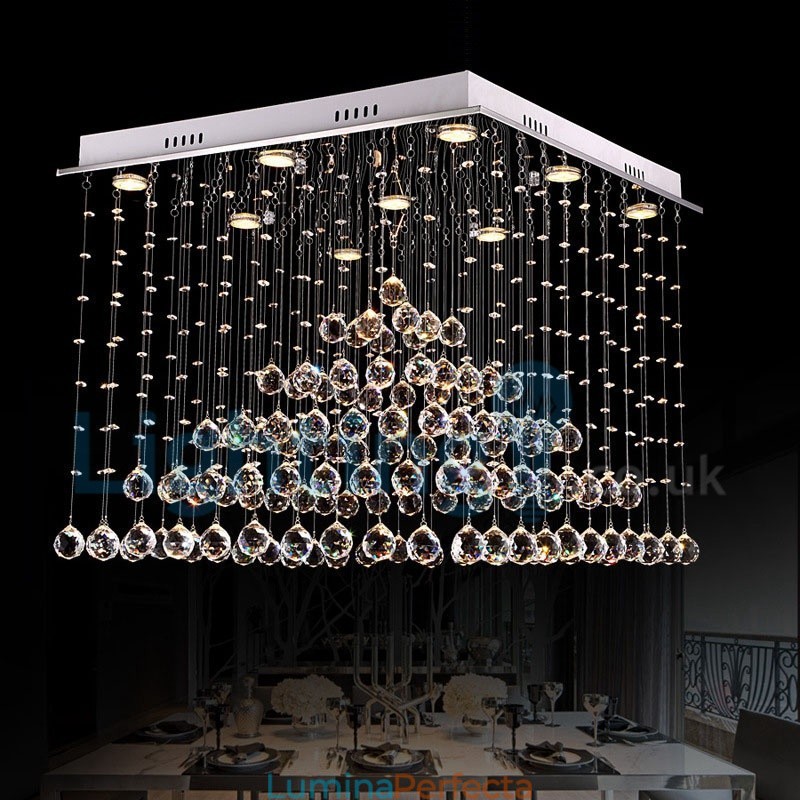 Candelabru modern și contemporan Corp de fixare suspendat cu picătură de ploaie din cristal