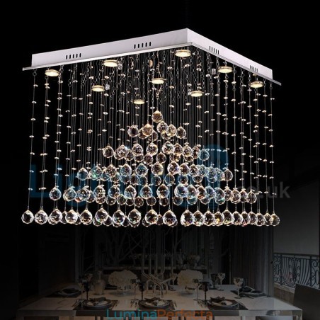 Candelabru modern și contemporan Corp de fixare suspendat cu picătură de ploaie din cristal Candelabru modern și contemporan Corp de fixare suspendat cu picătură de ploaie din cristal