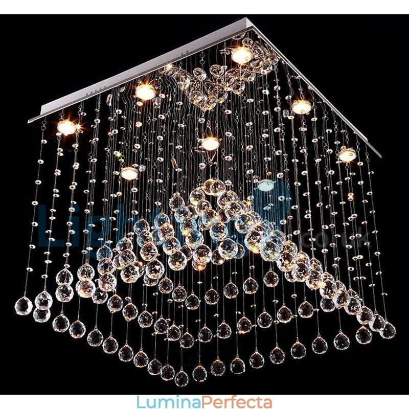 Candelabru modern și contemporan Corp de fixare suspendat cu picătură de ploaie din cristal