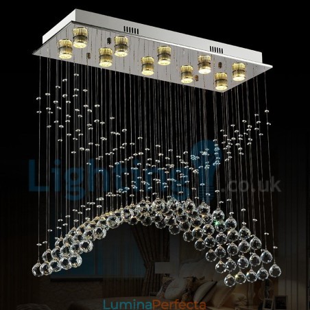 Candelabru modern și contemporan Corp de fixare suspendat cu picătură de ploaie din cristal Candelabru modern și contemporan Corp de fixare suspendat cu picătură de ploaie din cristal
