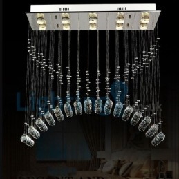 Candelabru modern și contemporan Corp de fixare suspendat cu picătură de ploaie din cristal