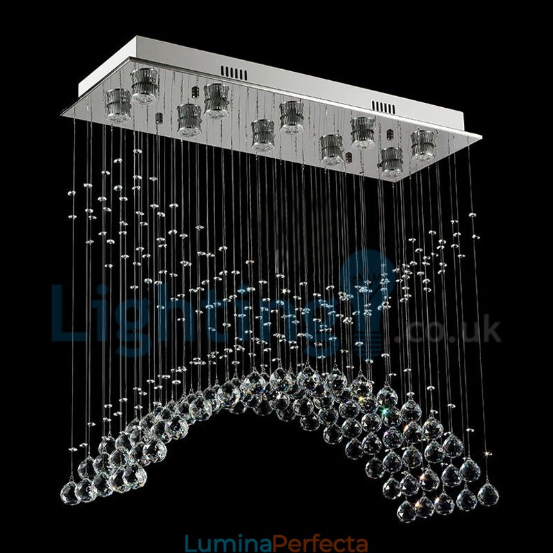 Candelabru modern și contemporan Corp de fixare suspendat cu picătură de ploaie din cristal
