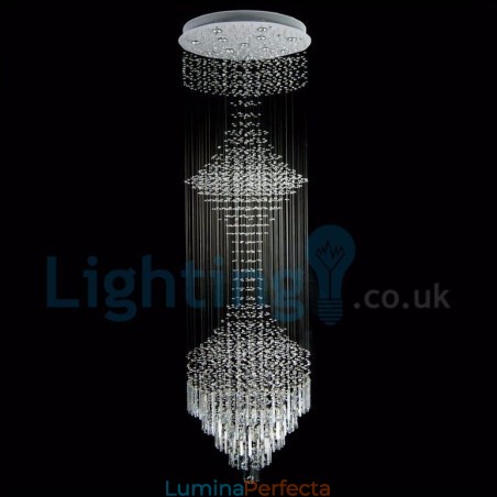 Candelabru modern și contemporan Corp de fixare suspendat cu picătură de ploaie din cristal Candelabru modern și contemporan Corp de fixare suspendat cu picătură de ploaie din cristal