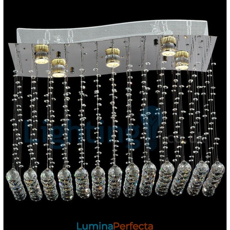 Candelabru modern și contemporan Corp de fixare suspendat cu picătură de ploaie din cristal