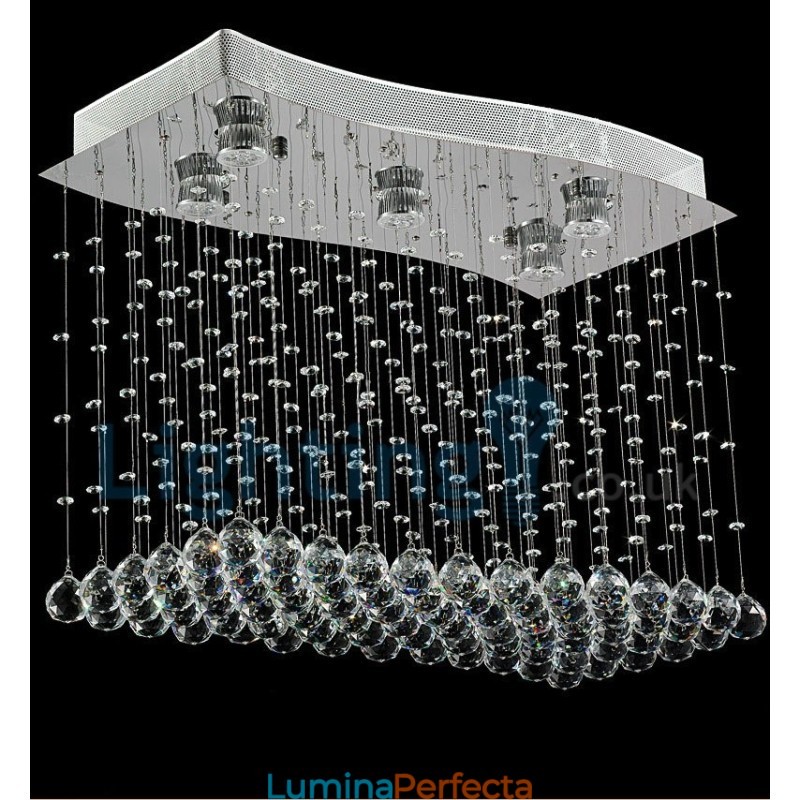 Candelabru modern și contemporan Corp de fixare suspendat cu picătură de ploaie din cristal