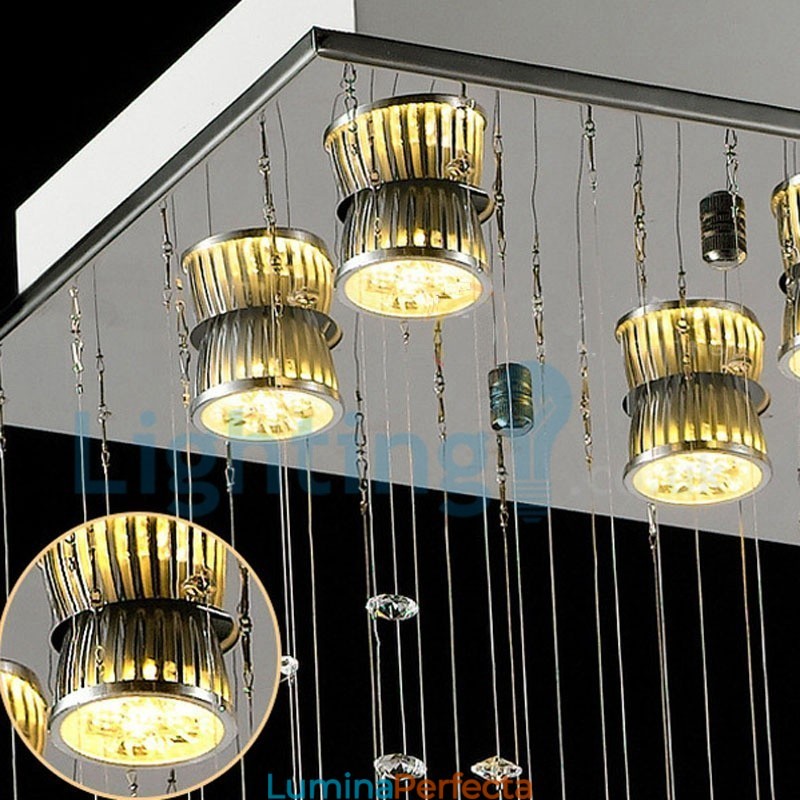 Candelabru modern și contemporan Corp de fixare suspendat cu picătură de ploaie din cristal