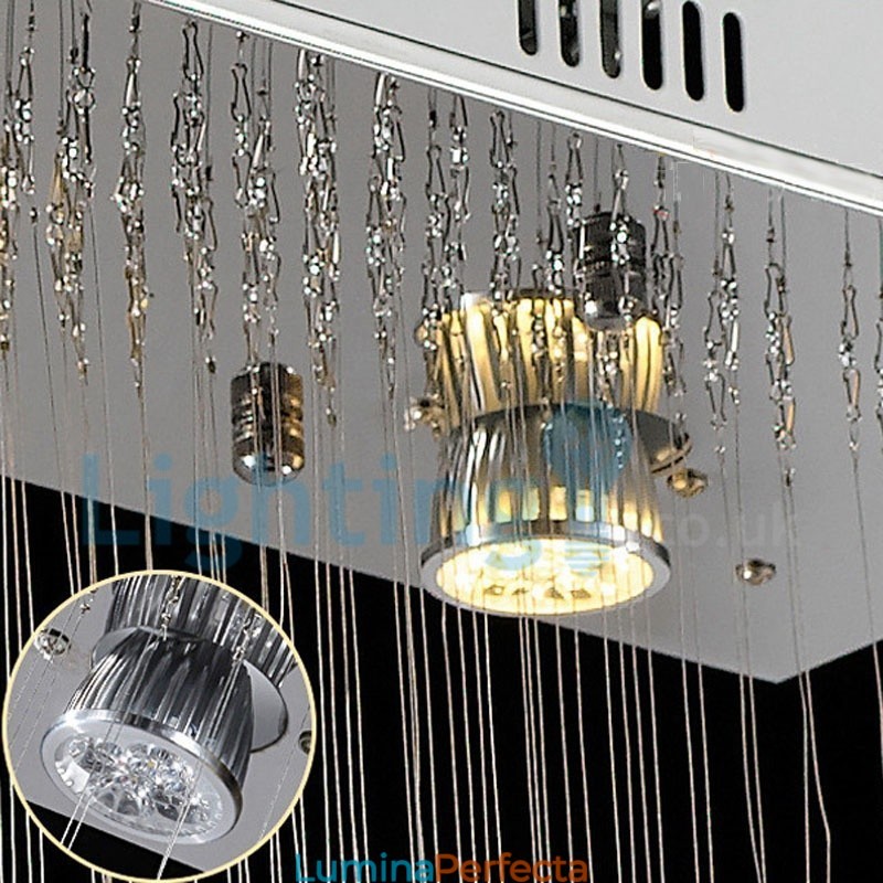 Candelabru modern și contemporan Corp de fixare suspendat cu picătură de ploaie din cristal