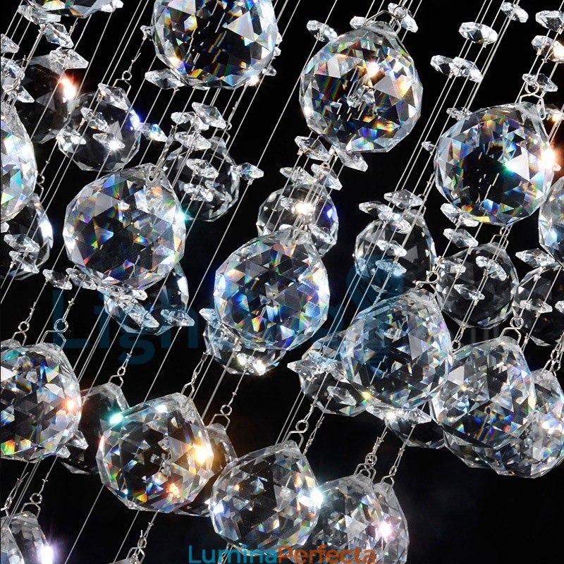 Candelabru modern și contemporan Corp de fixare suspendat cu picătură de ploaie din cristal