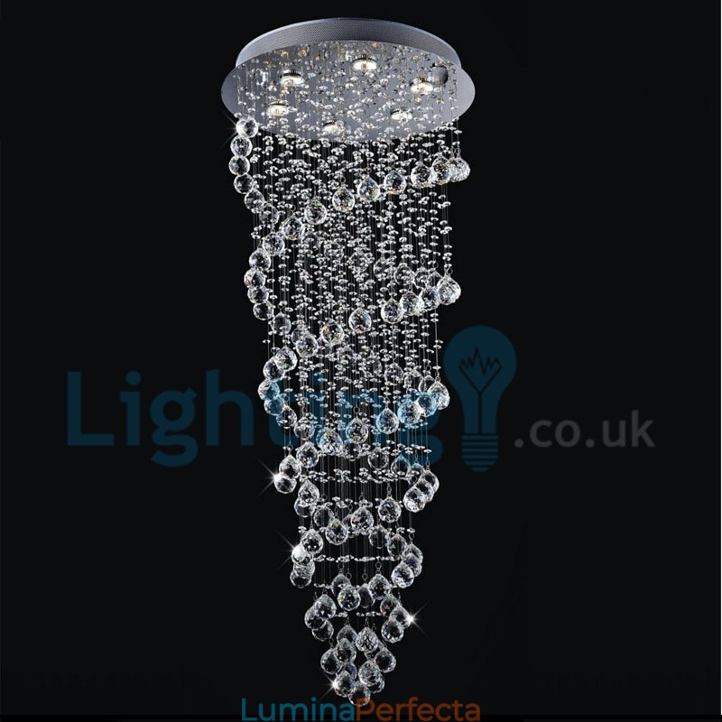 Candelabru modern și contemporan Corp de fixare suspendat cu picătură de ploaie din cristal