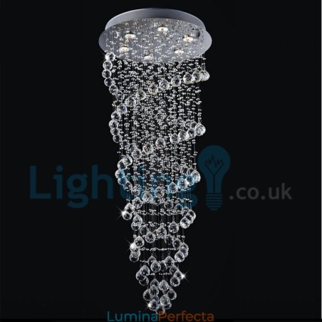 Candelabru modern și contemporan Corp de fixare suspendat cu picătură de ploaie din cristal Candelabru modern și contemporan Corp de fixare suspendat cu picătură de ploaie din cristal